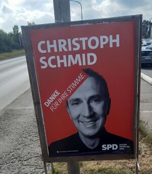 Plakat mit Danke Aufschrift